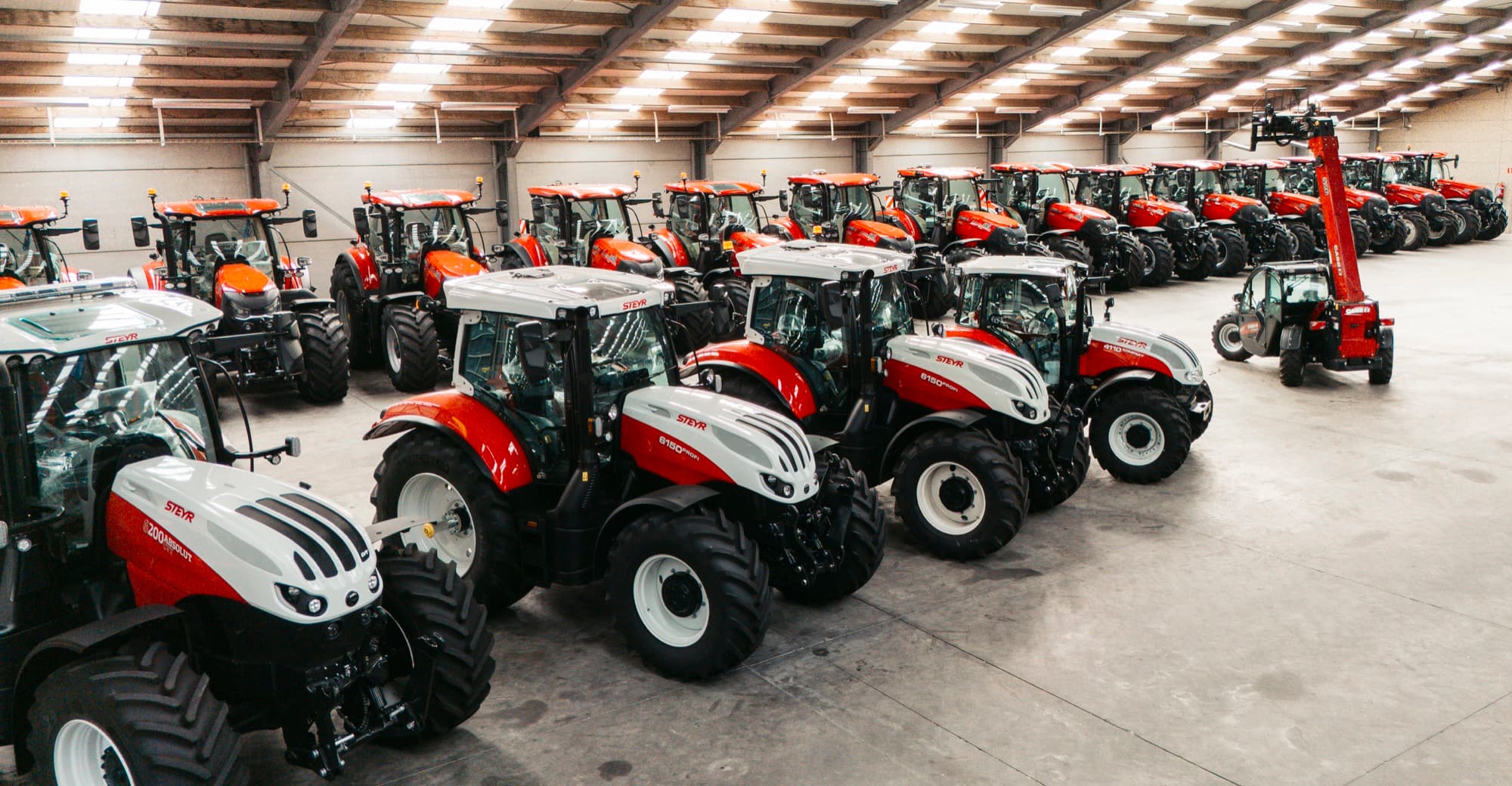 Steyr tractoren overzicht in de Westtrac showroom